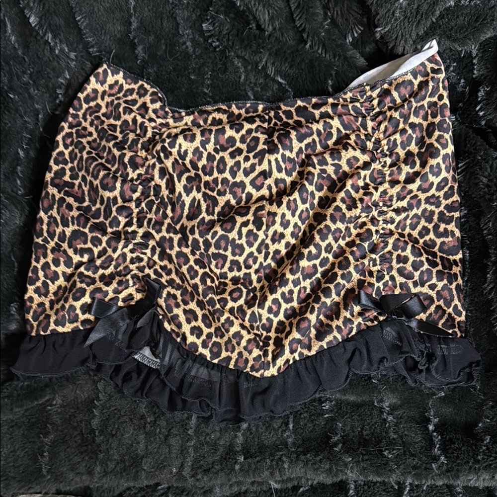 Leopard Print Women's Intimate Skirt